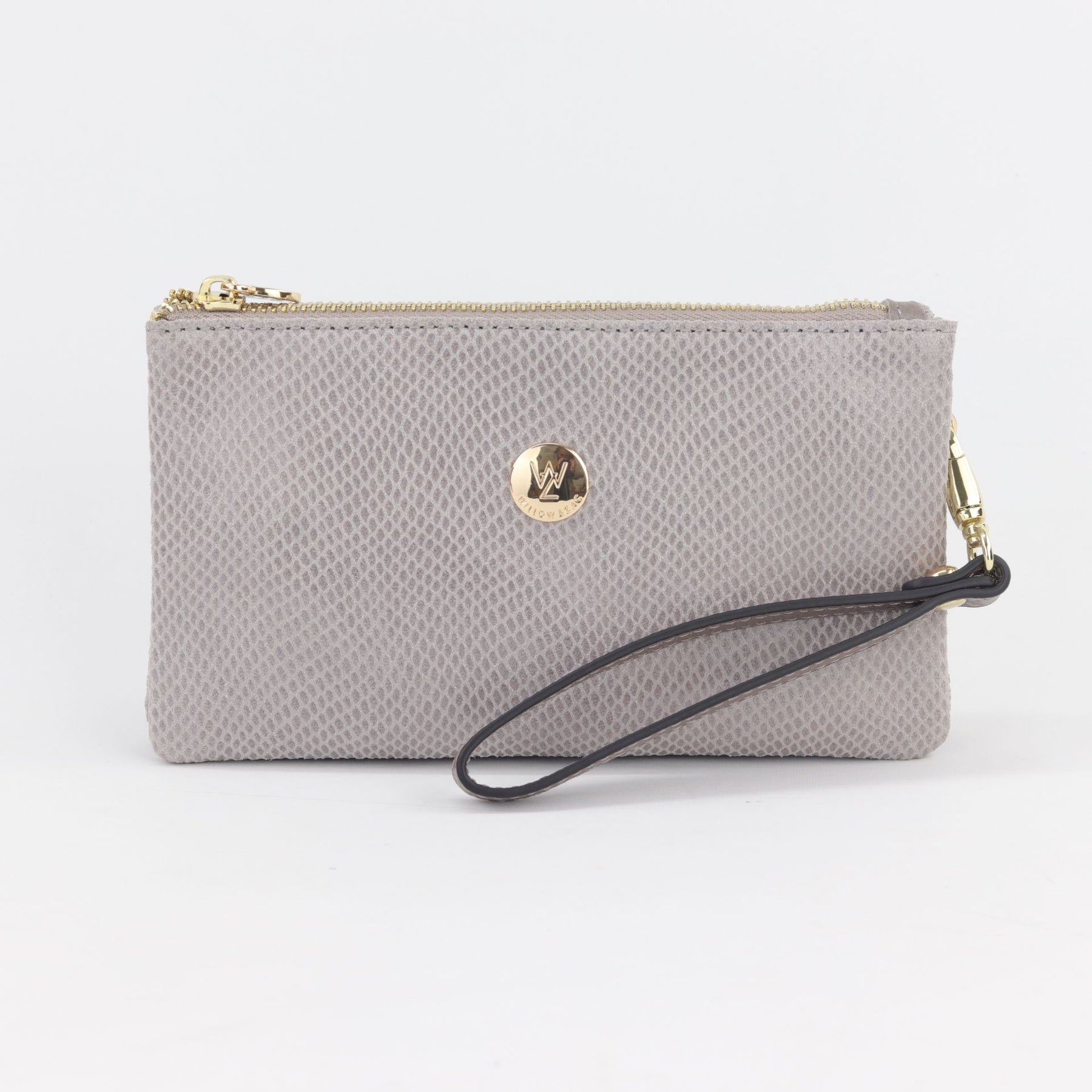 Grey hot sale clutch handbag