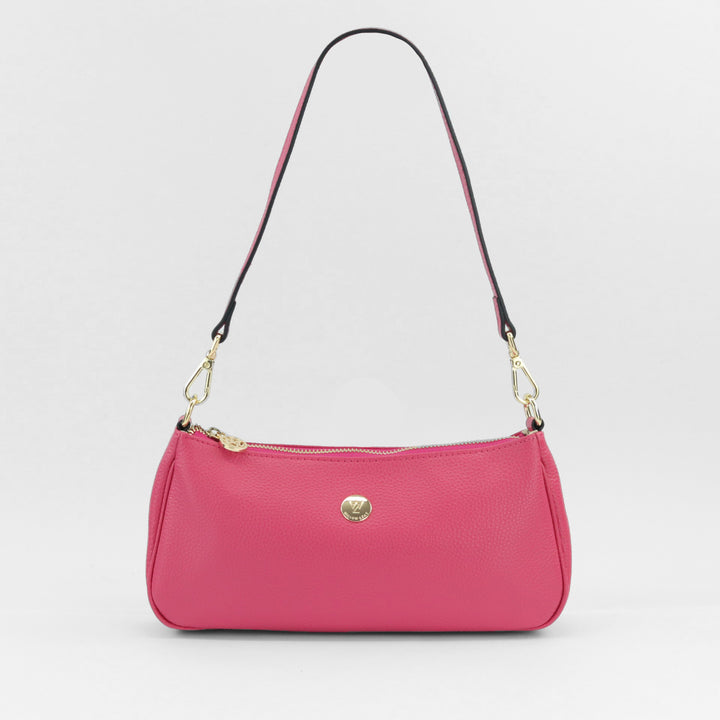 Bronte hot pink pebbled leather shoulder bag DISCONTINUED