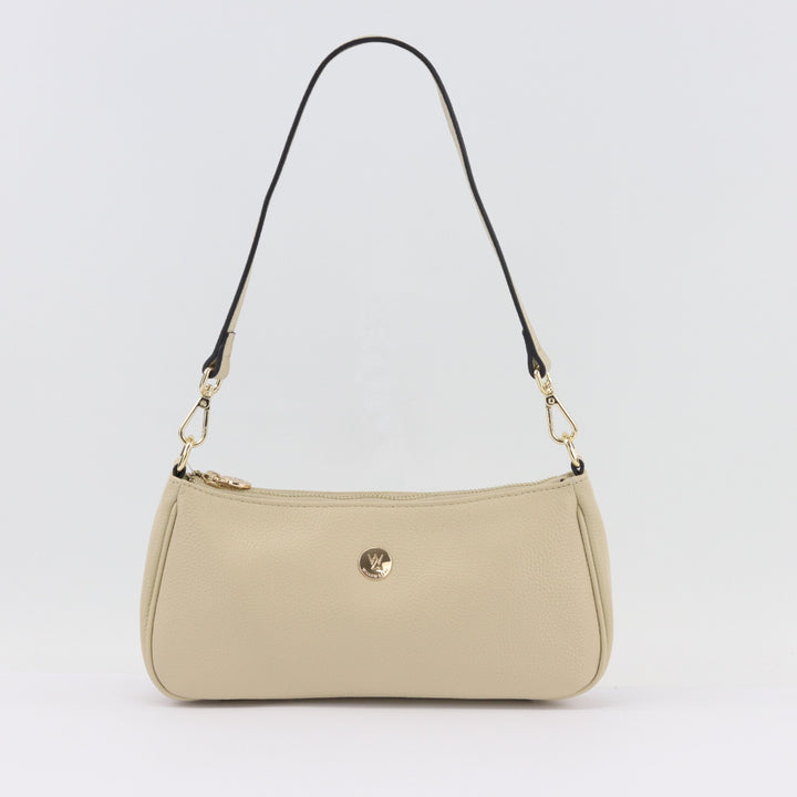 Bronte vanilla pebbled leather shoulder bag DISCONTINUED