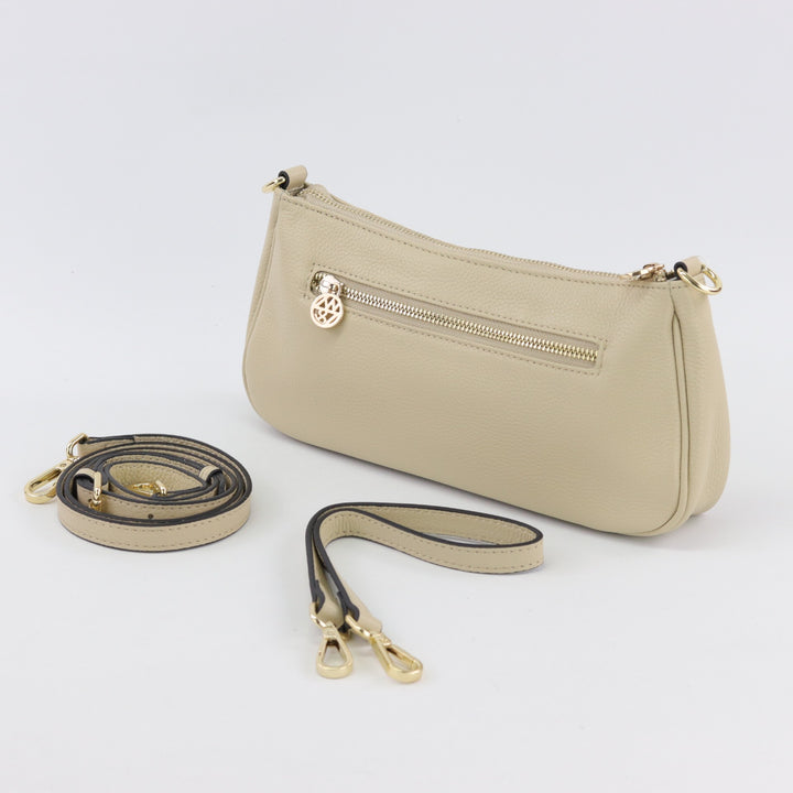 Bronte vanilla pebbled leather shoulder bag DISCONTINUED