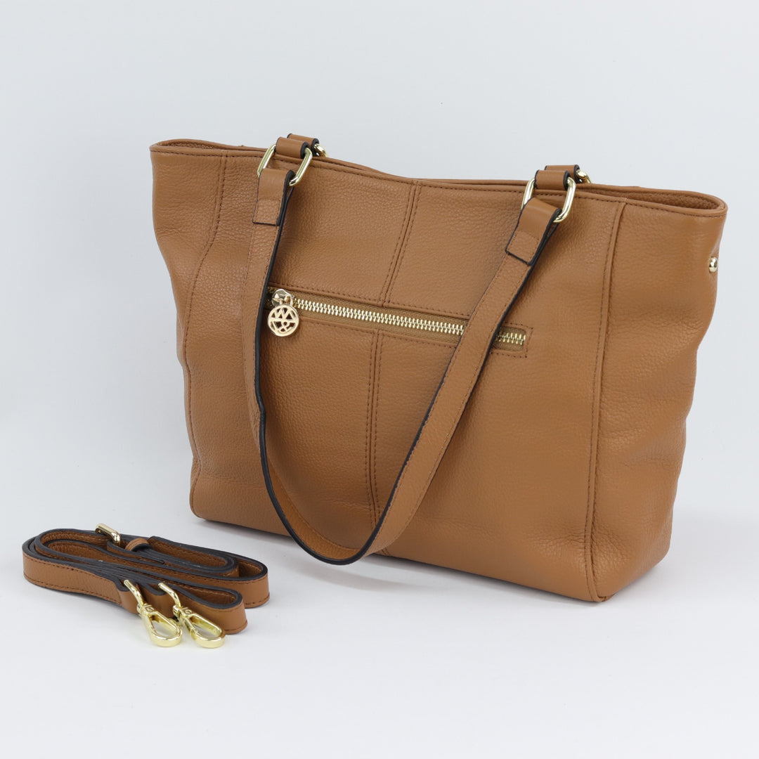 Reanna caramel leather tote DISCONTINUED