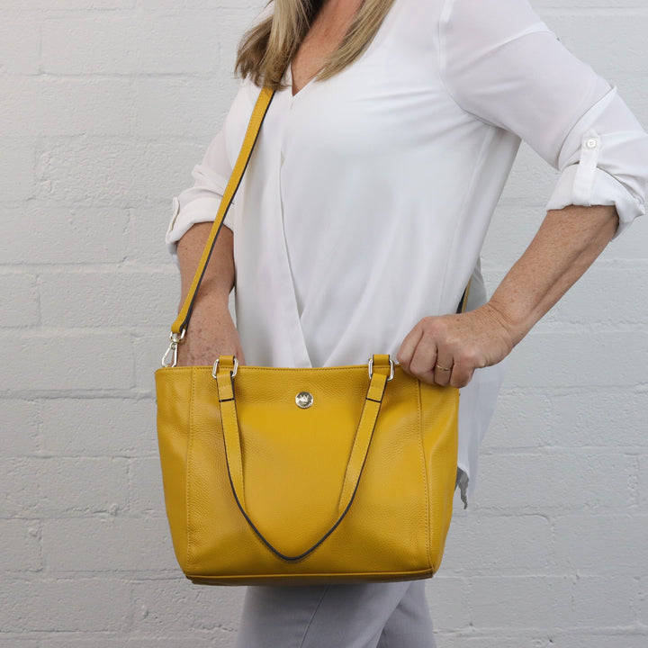 Reanna saffron leather tote DISCONTINUED