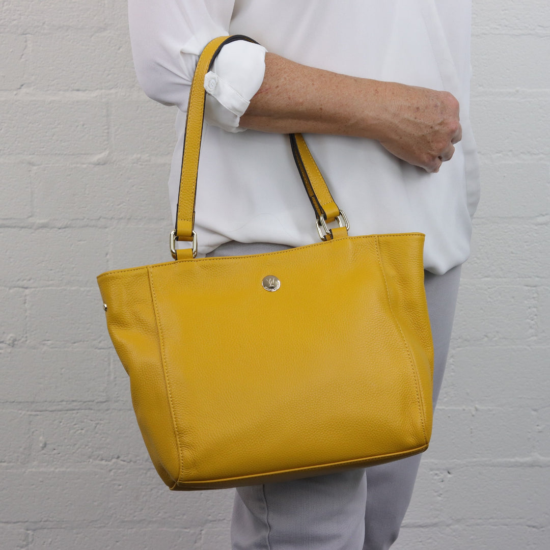 Reanna saffron leather tote DISCONTINUED