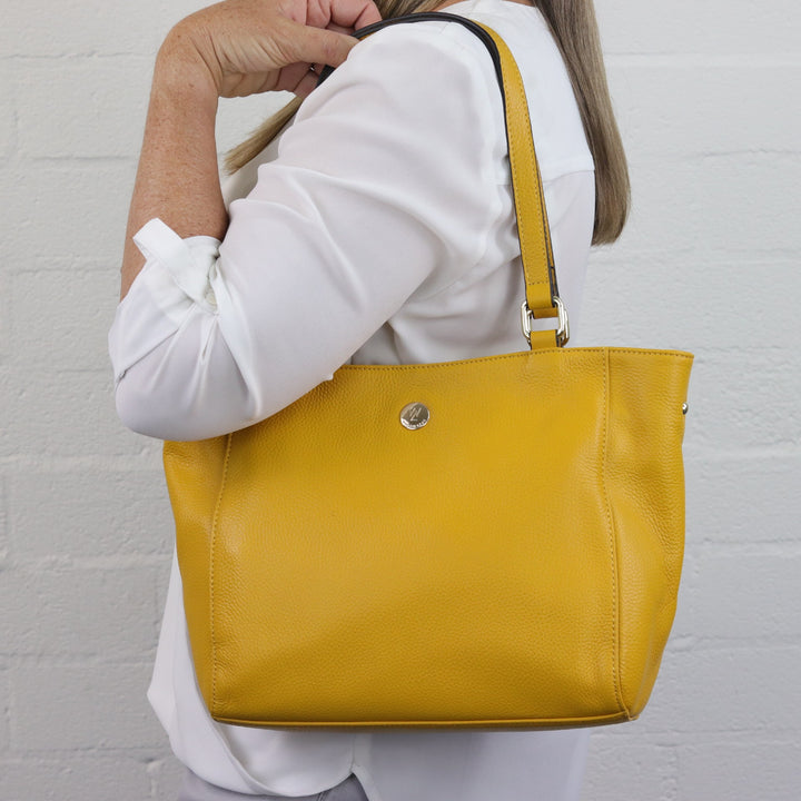 Reanna saffron leather tote DISCONTINUED